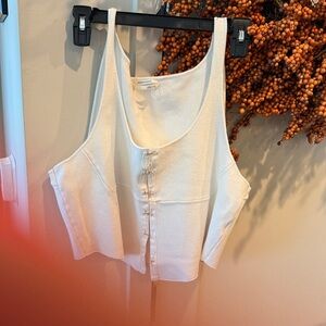 Anthropologie Cream Button-Front Camisole